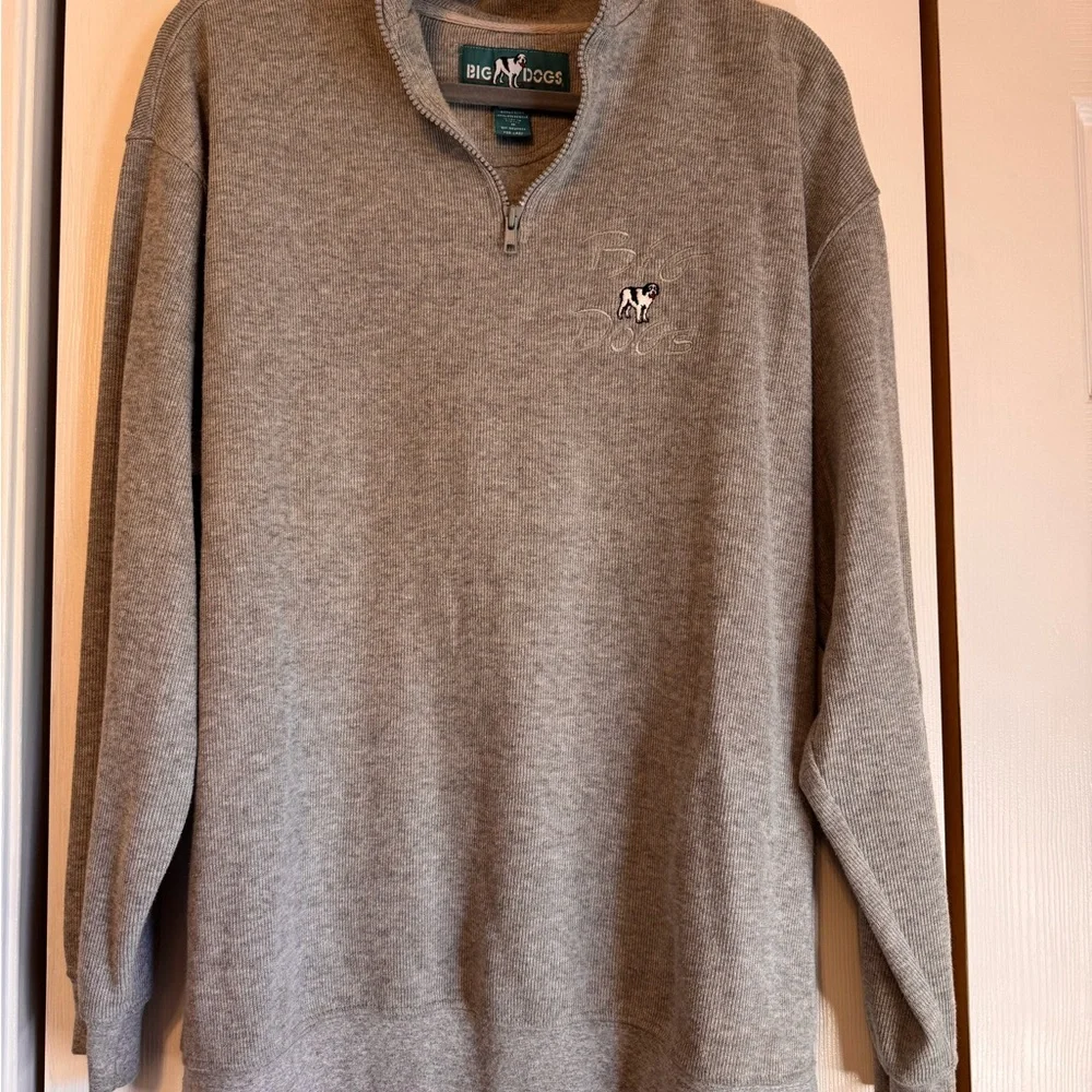 Men’s Big Dog Gray Half-Zip Long Sleeve Men's Sweater Size Medium